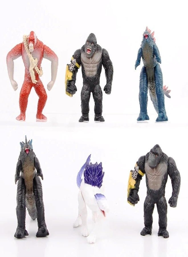 De-Lite G X K The New Empire King Of Monsters Hollow Earth World Premium Action Figures Soft Touch Vinyl Plastic Pvc Collectible Movie Model Toys(The New Empire 6 Pieces Pack ,Mini Small Size 5-8 Cm) - Image 1